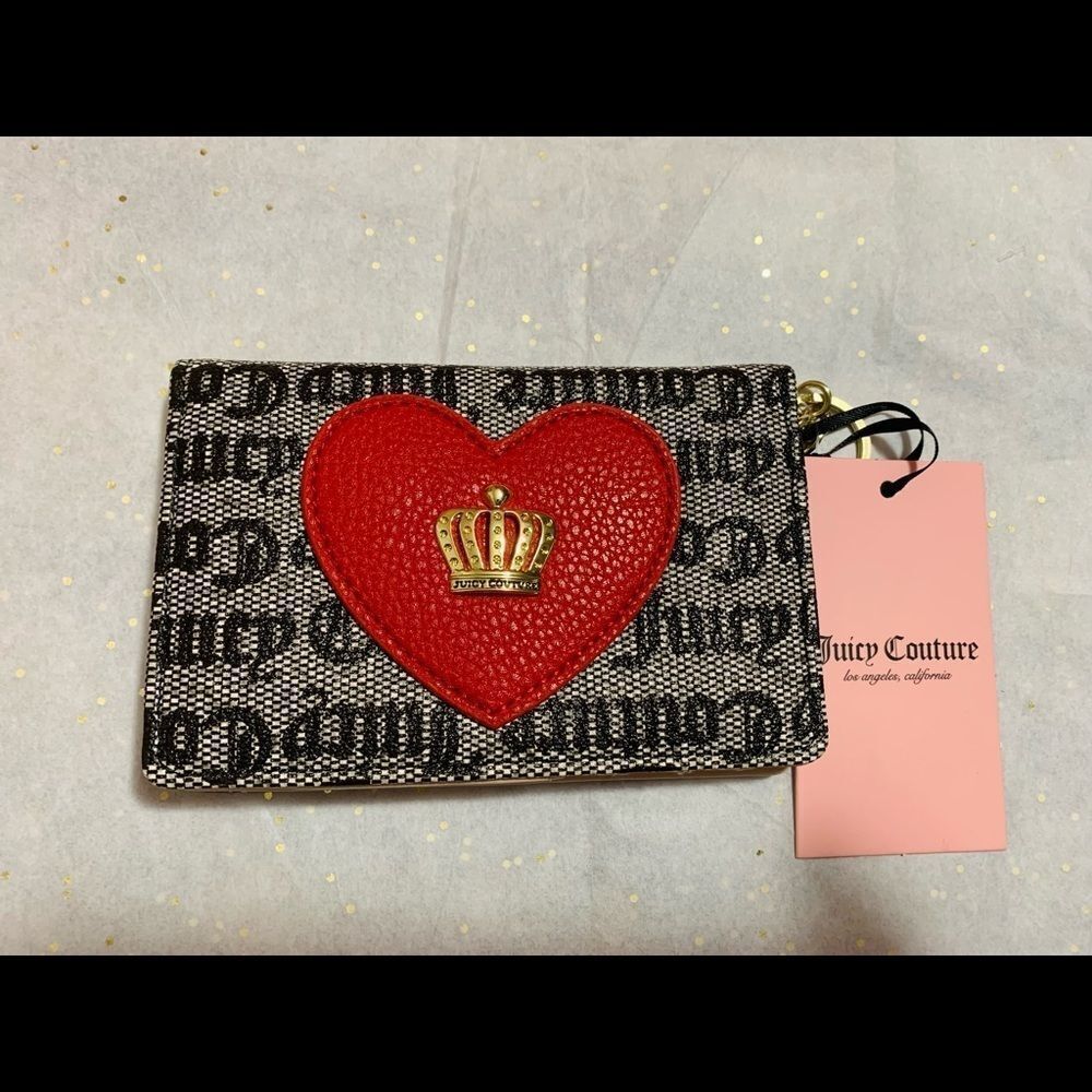 NEW JUICY COUTURE HEART CROWN MINI CASH CARD WALLET